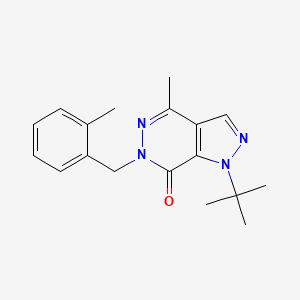 molecular formula C18H22N4O B2966607 1-(叔丁基)-4-甲基-6-(2-甲基苯甲基)-1H-吡唑并[3,4-d]哒嗪-7(6H)-酮 CAS No. 1171642-04-8