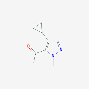 molecular formula C9H12N2O B2966609 1-(4-cyclopropyl-1-methyl-1H-pyrazol-5-yl)ethan-1-one CAS No. 1997704-28-5