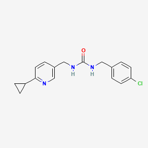 molecular formula C17H18ClN3O B2966610 1-[(4-Chlorophenyl)methyl]-3-[(6-cyclopropylpyridin-3-yl)methyl]urea CAS No. 2097926-26-4