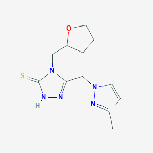 5-[(3-methyl-1H-pyrazol-1-yl)methyl]-4-(tetrahydrofuran-2-ylmethyl)-4H-1,2,4-triazole-3-thiol