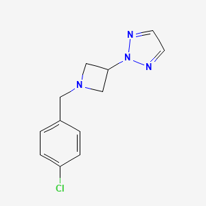molecular formula C12H13ClN4 B2966621 2-[1-[(4-Chlorophenyl)methyl]azetidin-3-yl]triazole CAS No. 2379946-58-2