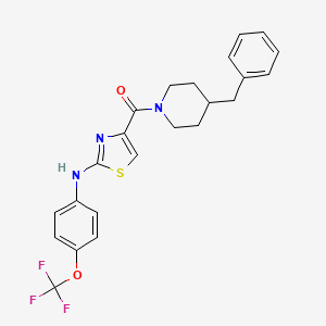 (4-Benzylpiperidin-1-yl)(2-((4-(trifluoromethoxy)phenyl)amino)thiazol-4-yl)methanone