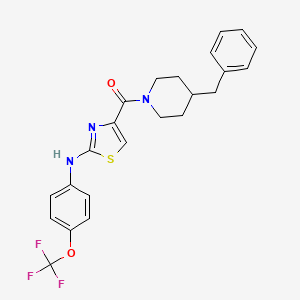 molecular formula C23H22F3N3O2S B2966626 (4-Benzylpiperidin-1-yl)(2-((4-(trifluoromethoxy)phenyl)amino)thiazol-4-yl)methanone CAS No. 955908-55-1