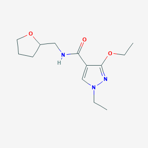 molecular formula C13H21N3O3 B2966631 3-ethoxy-1-ethyl-N-((tetrahydrofuran-2-yl)methyl)-1H-pyrazole-4-carboxamide CAS No. 1014068-57-5