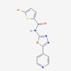molecular formula C12H7BrN4O2S B2966632 5-bromo-N-(5-pyridin-4-yl-1,3,4-oxadiazol-2-yl)-2-thiophenecarboxamide CAS No. 862809-99-2
