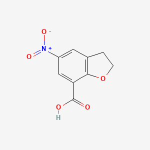 molecular formula C9H7NO5 B2966639 5-Nitro-2,3-dihydrobenzo[b]furan-7-carboxylic acid CAS No. 99517-31-4