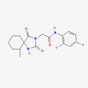 molecular formula C17H19F2N3O3 B2966641 N-(2,4-二氟苯基)-2-(6-甲基-2,4-二氧代-1,3-二氮杂螺[4.5]癸-3-基)乙酰胺 CAS No. 556026-52-9