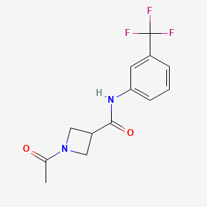 molecular formula C13H13F3N2O2 B2966655 1-乙酰基-N-(3-(三氟甲基)苯基)氮杂环丁烷-3-甲酰胺 CAS No. 1421478-46-7