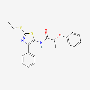 molecular formula C20H20N2O2S2 B2966658 N-(2-(乙硫基)-4-苯基噻唑-5-基)-2-苯氧基丙酰胺 CAS No. 1049254-67-2
