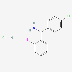 molecular formula C13H12Cl2IN B2966659 (4-氯苯基)-(2-碘苯基)甲胺；盐酸盐 CAS No. 2243507-70-0