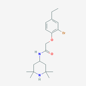 molecular formula C19H29BrN2O2 B296666 2-(2-bromo-4-ethylphenoxy)-N-(2,2,6,6-tetramethylpiperidin-4-yl)acetamide 