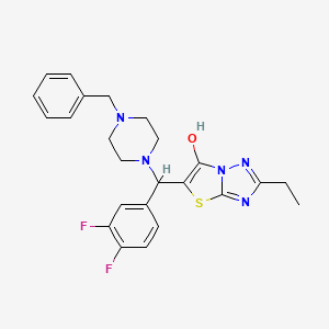 molecular formula C24H25F2N5OS B2966708 5-((4-Benzylpiperazin-1-yl)(3,4-difluorophenyl)methyl)-2-ethylthiazolo[3,2-b][1,2,4]triazol-6-ol CAS No. 886914-11-0