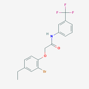 molecular formula C17H15BrF3NO2 B296671 2-(2-bromo-4-ethylphenoxy)-N-[3-(trifluoromethyl)phenyl]acetamide 