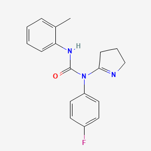 molecular formula C18H18FN3O B2966713 1-(3,4-二氢-2H-吡咯-5-基)-1-(4-氟苯基)-3-(邻甲苯基)脲 CAS No. 898414-85-2
