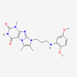 8-(3-((2,5-dimethoxyphenyl)amino)propyl)-1,6,7-trimethyl-1H-imidazo[2,1-f]purine-2,4(3H,8H)-dione