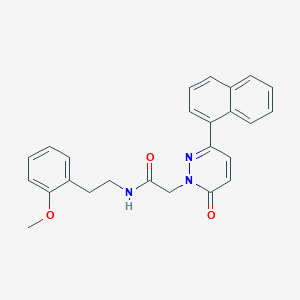 molecular formula C25H23N3O3 B2966736 N-[2-(2-甲氧基苯基)乙基]-2-(3-萘-1-基-6-氧代吡哒嗪-1-基)乙酰胺 CAS No. 899946-95-3
