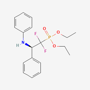 molecular formula C18H22F2NO3P B2966741 二乙基(1,1-二氟-2-苯基-2-(苯基氨基)乙基)膦酸酯 CAS No. 1391155-72-8