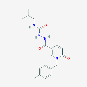 molecular formula C19H24N4O3 B2966742 N-isobutyl-2-(1-(4-methylbenzyl)-6-oxo-1,6-dihydropyridine-3-carbonyl)hydrazinecarboxamide CAS No. 1105206-58-3