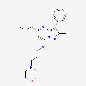 molecular formula C23H31N5O B2966747 2-甲基-N-(3-吗啉-4-基丙基)-3-苯基-5-丙基吡唑并[1,5-a]嘧啶-7-胺 CAS No. 896844-02-3