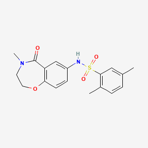 2,5-dimethyl-N-(4-methyl-5-oxo-2,3,4,5-tetrahydrobenzo[f][1,4]oxazepin-7-yl)benzenesulfonamide