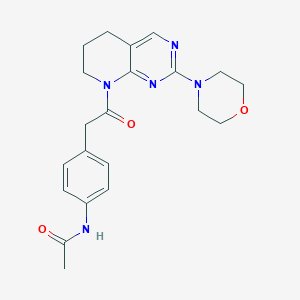 molecular formula C21H25N5O3 B2966750 N-(4-(2-(2-morpholino-6,7-dihydropyrido[2,3-d]pyrimidin-8(5H)-yl)-2-oxoethyl)phenyl)acetamide CAS No. 2191213-06-4