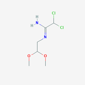 molecular formula C6H12Cl2N2O2 B2966755 2,2-Dichloro-N-(2,2-dimethoxyethyl)acetimidamide CAS No. 163769-71-9