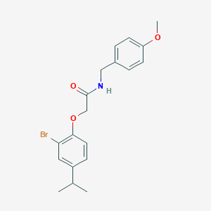 molecular formula C19H22BrNO3 B296676 2-(2-bromo-4-isopropylphenoxy)-N-(4-methoxybenzyl)acetamide 
