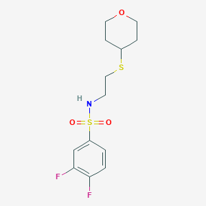 3,4-difluoro-N-(2-((tetrahydro-2H-pyran-4-yl)thio)ethyl)benzenesulfonamide