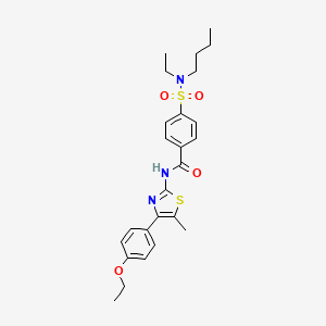 molecular formula C25H31N3O4S2 B2966767 4-[butyl(ethyl)sulfamoyl]-N-[4-(4-ethoxyphenyl)-5-methyl-1,3-thiazol-2-yl]benzamide CAS No. 536733-35-4