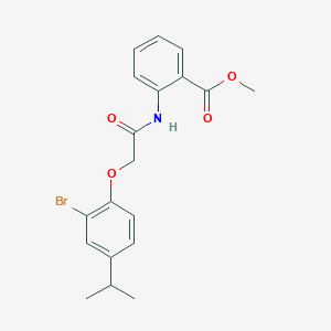 molecular formula C19H20BrNO4 B296677 Methyl 2-{[(2-bromo-4-isopropylphenoxy)acetyl]amino}benzoate 