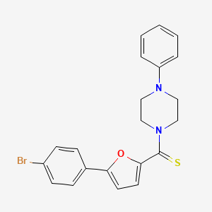 molecular formula C21H19BrN2OS B2966778 (5-(4-Bromophenyl)furan-2-yl)(4-phenylpiperazin-1-yl)methanethione CAS No. 448216-69-1