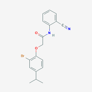 molecular formula C18H17BrN2O2 B296678 2-(2-bromo-4-isopropylphenoxy)-N-(2-cyanophenyl)acetamide 