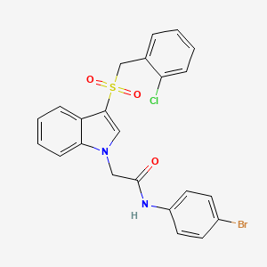 N-(4-bromophenyl)-2-(3-((2-chlorobenzyl)sulfonyl)-1H-indol-1-yl)acetamide