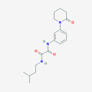 molecular formula C18H25N3O3 B2966789 N1-isopentyl-N2-(3-(2-oxopiperidin-1-yl)phenyl)oxalamide CAS No. 941979-94-8