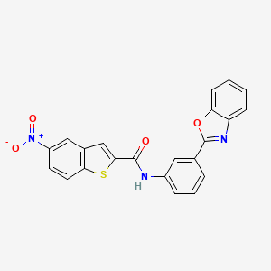 N-[3-(1,3-benzoxazol-2-yl)phenyl]-5-nitro-1-benzothiophene-2-carboxamide