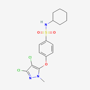 N-cyclohexyl-4-[(3,4-dichloro-1-methyl-1H-pyrazol-5-yl)oxy]benzenesulfonamide