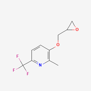 molecular formula C10H10F3NO2 B2966798 2-Methyl-3-(oxiran-2-ylmethoxy)-6-(trifluoromethyl)pyridine CAS No. 2408974-54-7