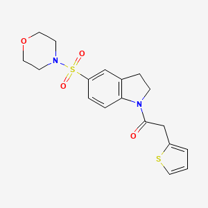 molecular formula C18H20N2O4S2 B2966806 1-(5-(吗啉磺酰基)吲哚-1-基)-2-(噻吩-2-基)乙酮 CAS No. 941845-78-9