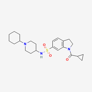 N-(1-Cyclohexylpiperidin-4-yl)-1-(cyclopropanecarbonyl)-2,3-dihydroindole-6-sulfonamide