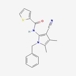 molecular formula C19H17N3OS B2966812 N-(1-benzyl-3-cyano-4,5-dimethyl-1H-pyrrol-2-yl)-2-thiophenecarboxamide CAS No. 478032-95-0