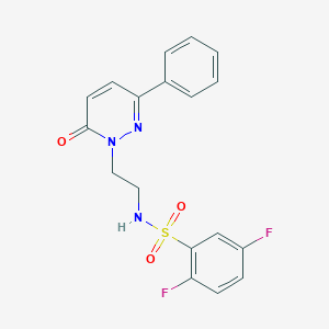 molecular formula C18H15F2N3O3S B2966813 2,5-difluoro-N-(2-(6-oxo-3-phenylpyridazin-1(6H)-yl)ethyl)benzenesulfonamide CAS No. 921534-42-1