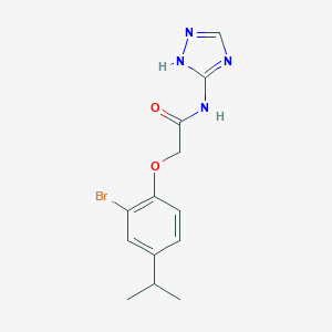 molecular formula C13H15BrN4O2 B296682 2-(2-bromo-4-propan-2-ylphenoxy)-N-(1H-1,2,4-triazol-5-yl)acetamide 