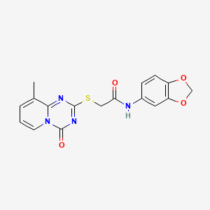 N-(1,3-benzodioxol-5-yl)-2-(9-methyl-4-oxopyrido[1,2-a][1,3,5]triazin-2-yl)sulfanylacetamide