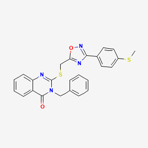 molecular formula C25H20N4O2S2 B2966821 3-苄基-2-(((3-(4-(甲硫基)苯基)-1,2,4-恶二唑-5-基)甲基)硫代)喹唑啉-4(3H)-酮 CAS No. 2034575-77-2