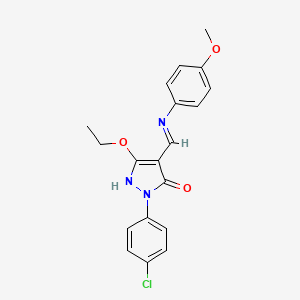 2-(4-chlorophenyl)-5-ethoxy-4-[(4-methoxyanilino)methylene]-2,4-dihydro-3H-pyrazol-3-one