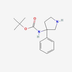 molecular formula C15H22N2O2 B2966832 (3-苯基吡咯烷-3-基)氨基甲酸叔丁酯 CAS No. 351360-83-3