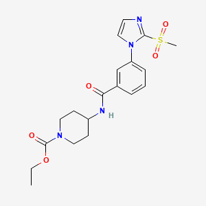 ethyl 4-(3-(2-(methylsulfonyl)-1H-imidazol-1-yl)benzamido)piperidine-1-carboxylate