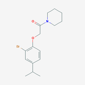 molecular formula C16H22BrNO2 B296684 2-Bromo-4-isopropylphenyl 2-oxo-2-(1-piperidinyl)ethyl ether CAS No. 6469-72-3