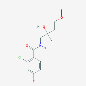 molecular formula C13H17ClFNO3 B2966841 2-chloro-4-fluoro-N-(2-hydroxy-4-methoxy-2-methylbutyl)benzamide CAS No. 1916108-58-1