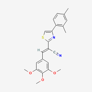 (E)-2-(4-(2,4-dimethylphenyl)thiazol-2-yl)-3-(3,4,5-trimethoxyphenyl)acrylonitrile